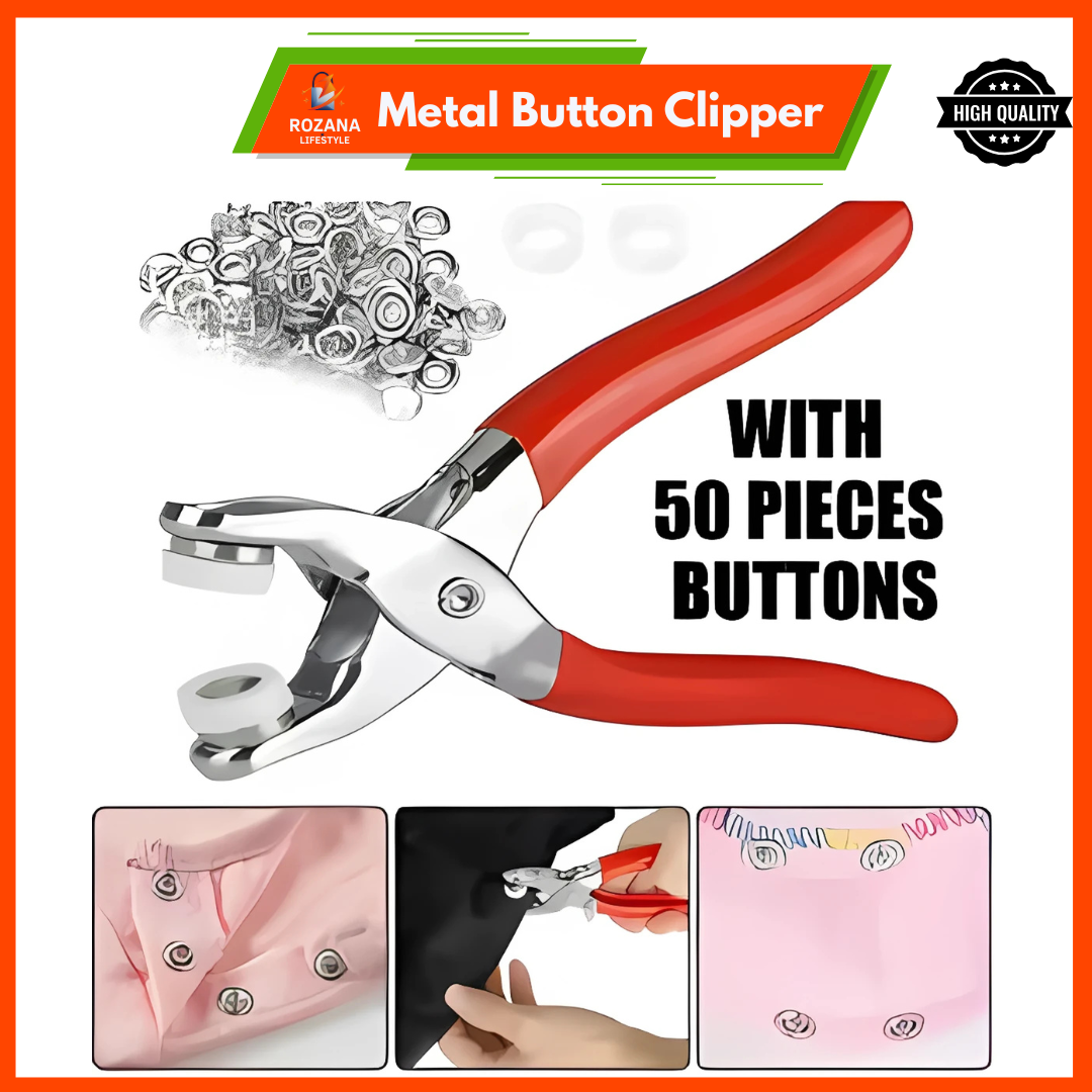 Metal Snap Button Press Plier Kit with 50 Pcs Snap Buttons