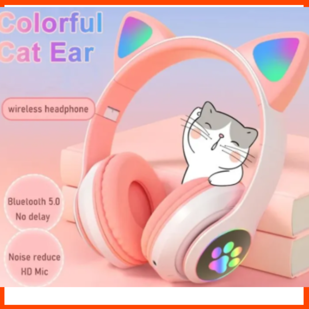 Cat Ear Wireless Bluetooth Headphones with LED Lights