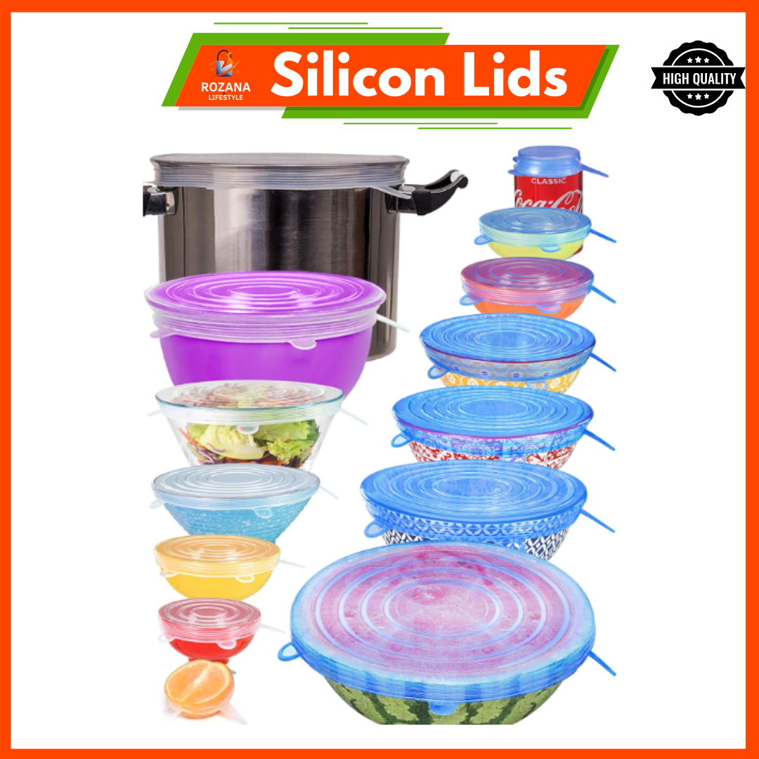 6 PCS Silicone Stretch Lids Food Covers