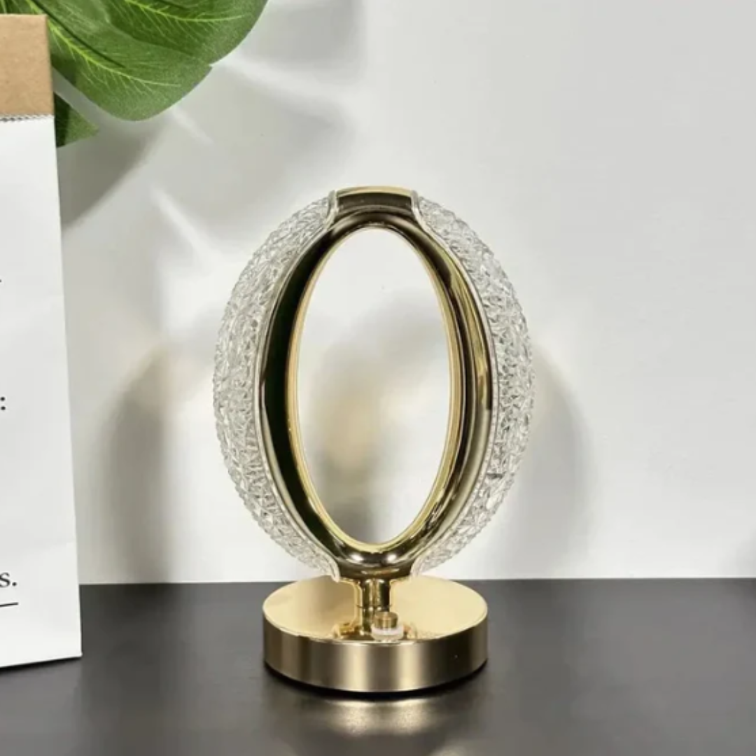 Oval Shape Crystal Cordless Lamp 