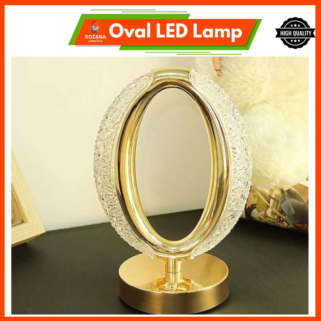 Oval Shape Crystal Cordless Lamp