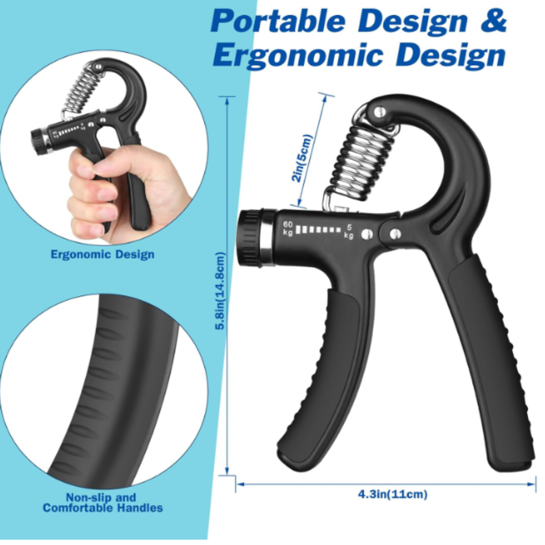3-in-1 Adjustable Hand Grip Strengthener Set 