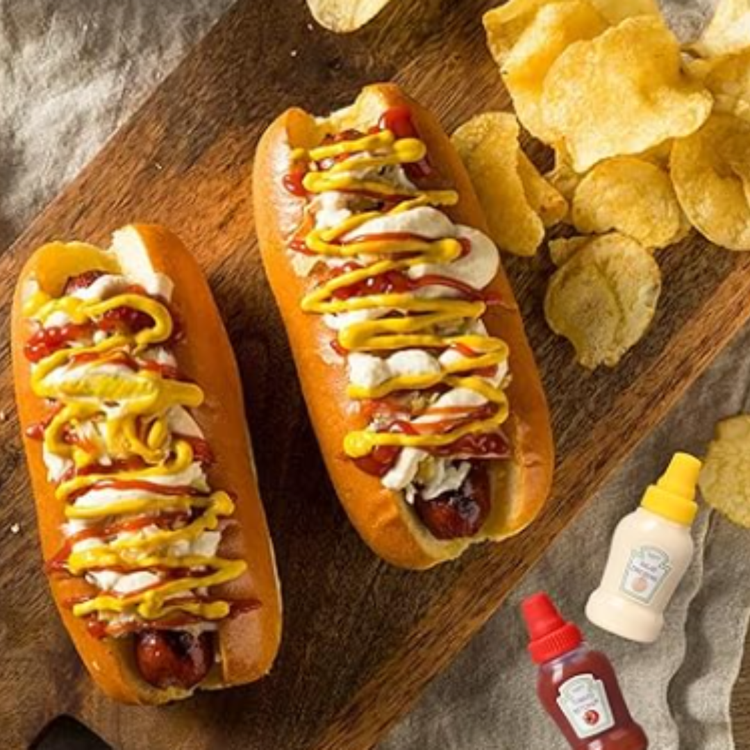 Mini ketchup bottles pair