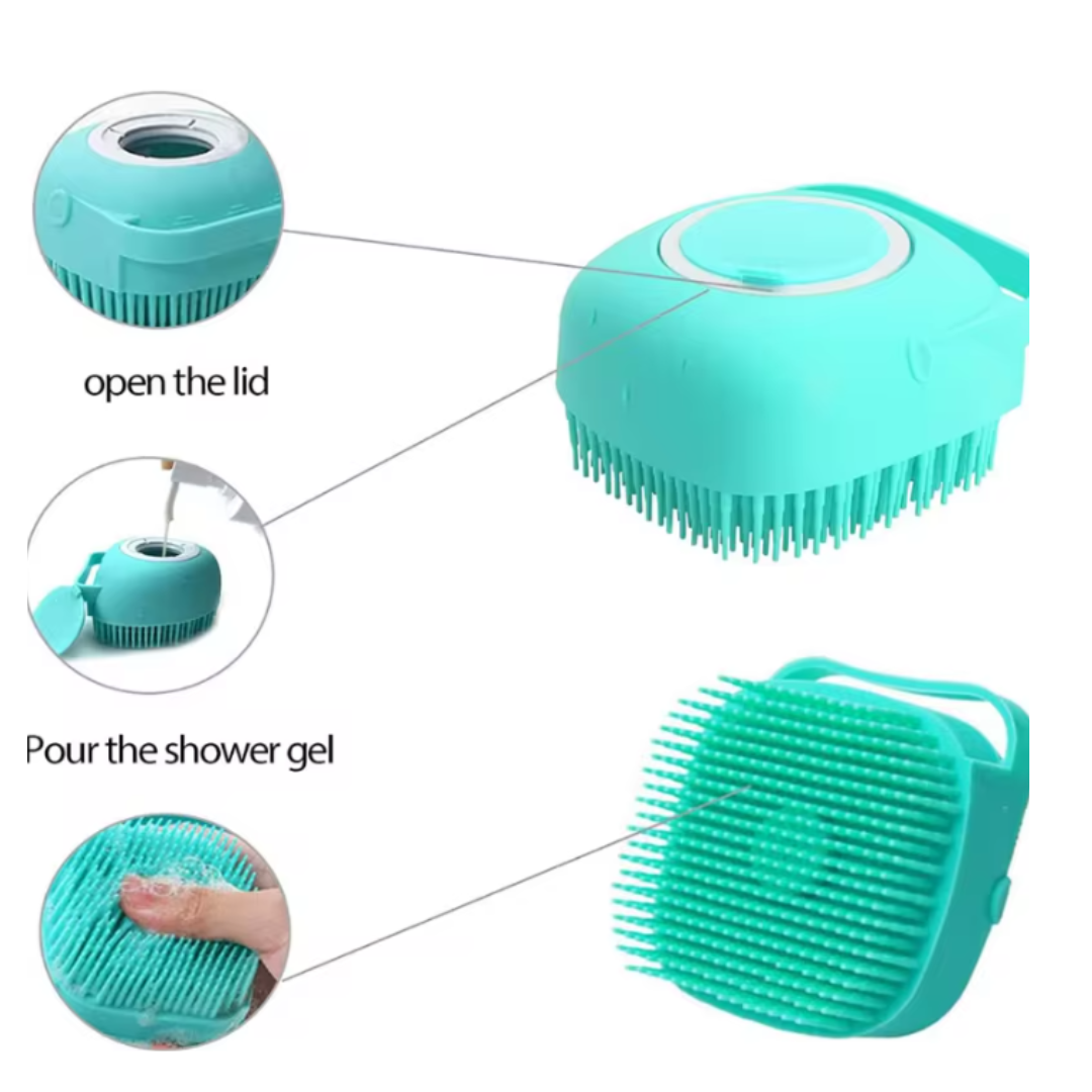 2 in 1 Silicone Bath Body Brush with Soap Dispenser