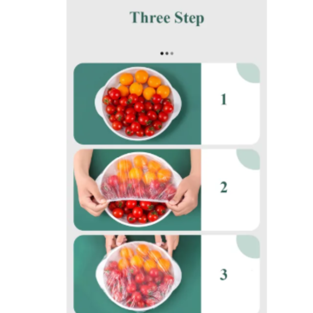 100Pcs Reusable Elastic Food Storage Covers