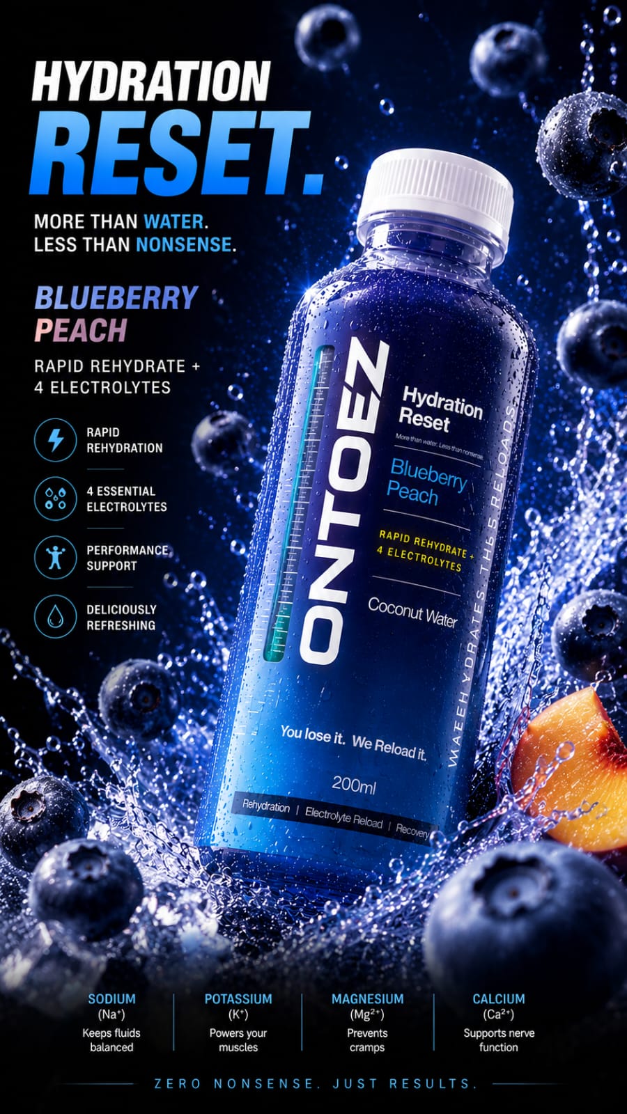 Ontoez Hydration Reset - Blueberry Peach