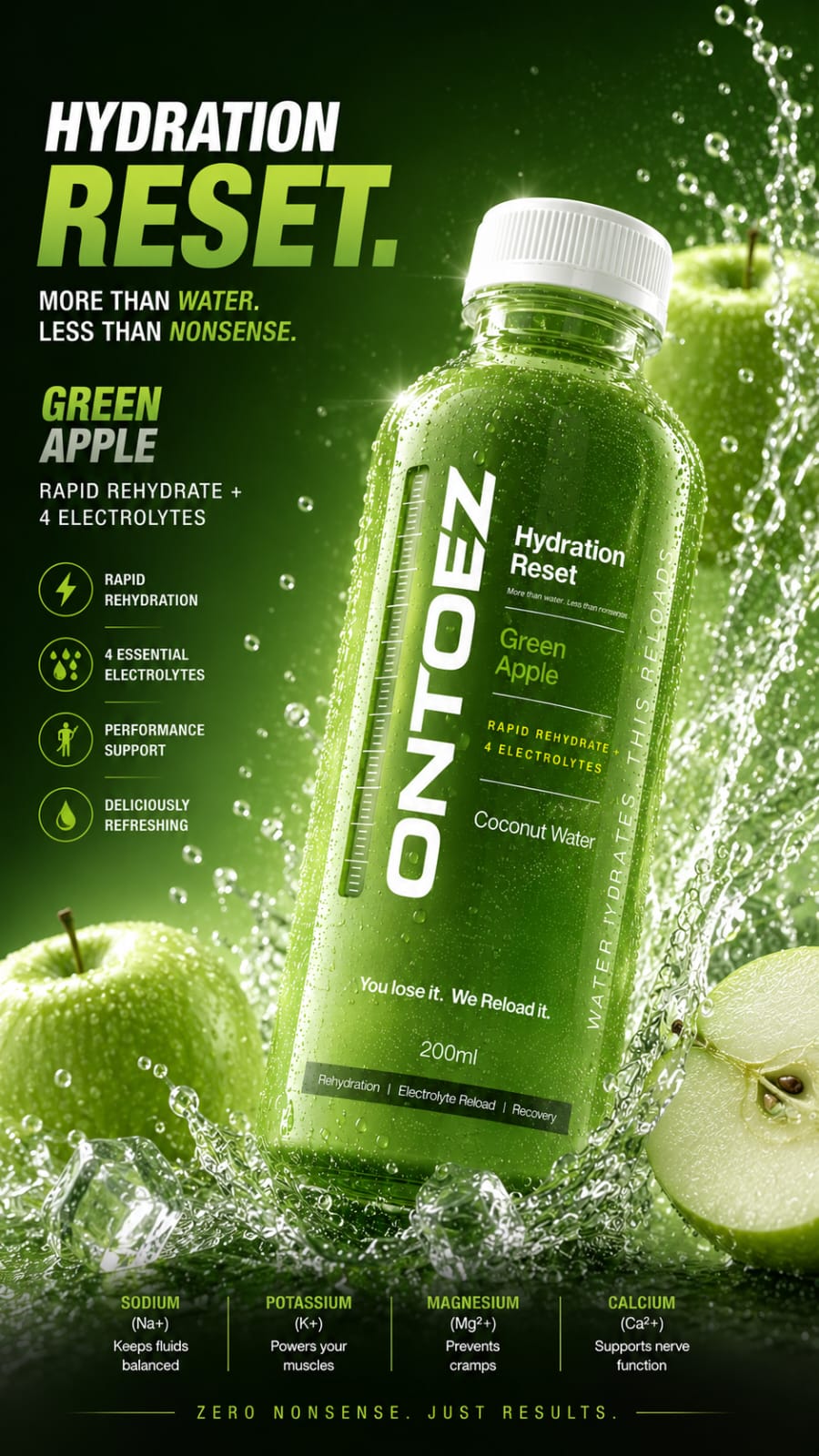 ONTOEZ Hydration Reset Green Apple