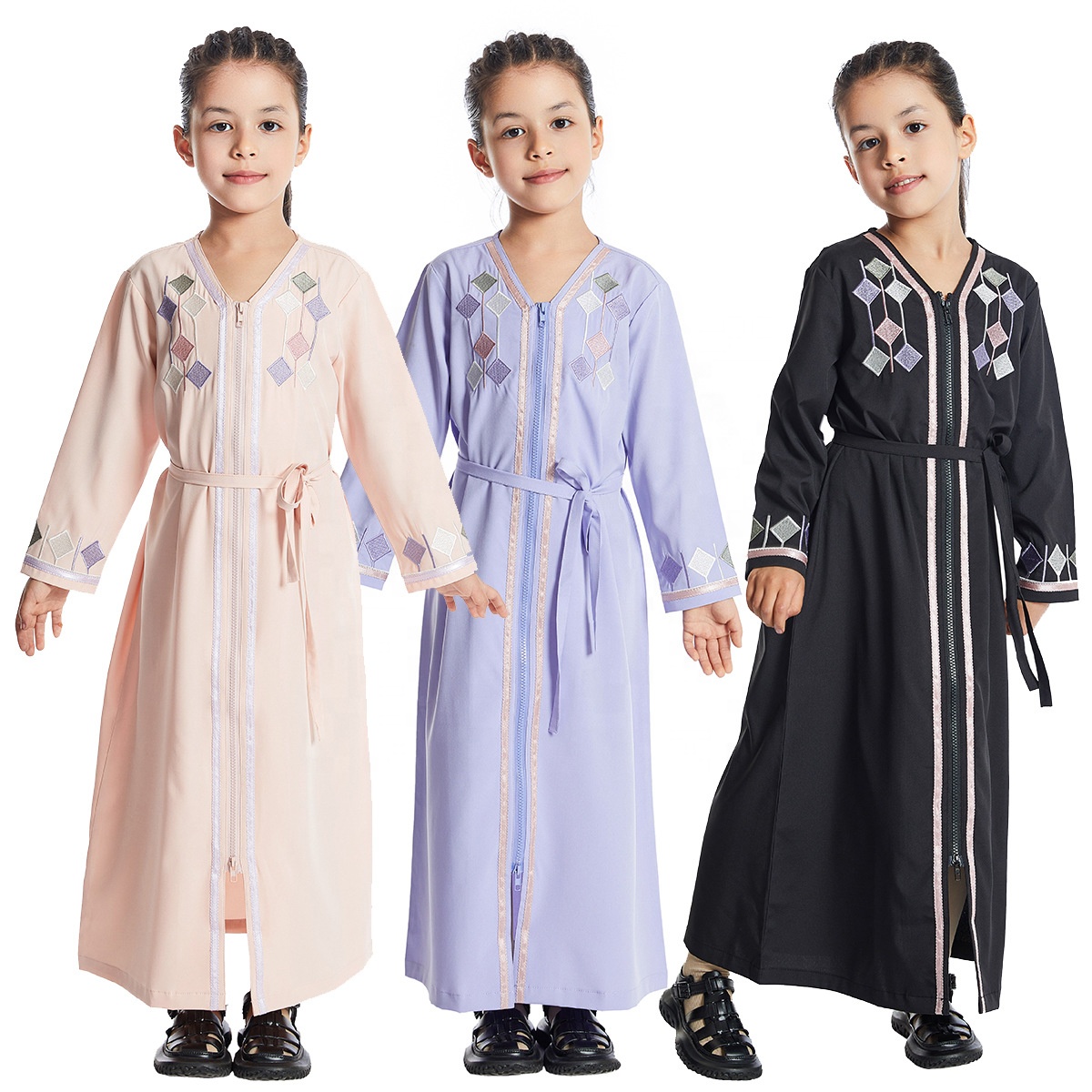 Long Sleeve Embroidered Dresses for Girls
