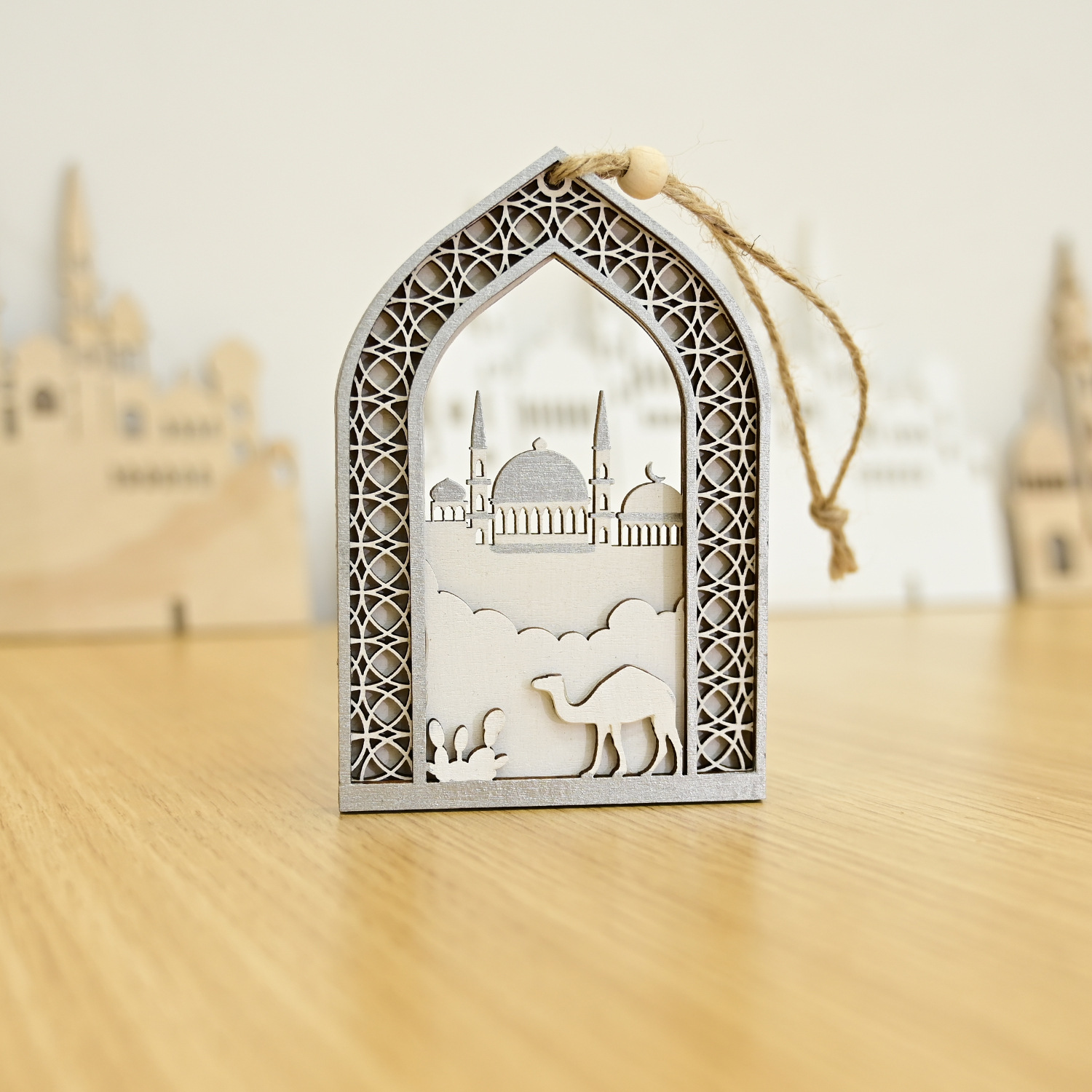 Handcrafted Islamic Wood Art Ornament