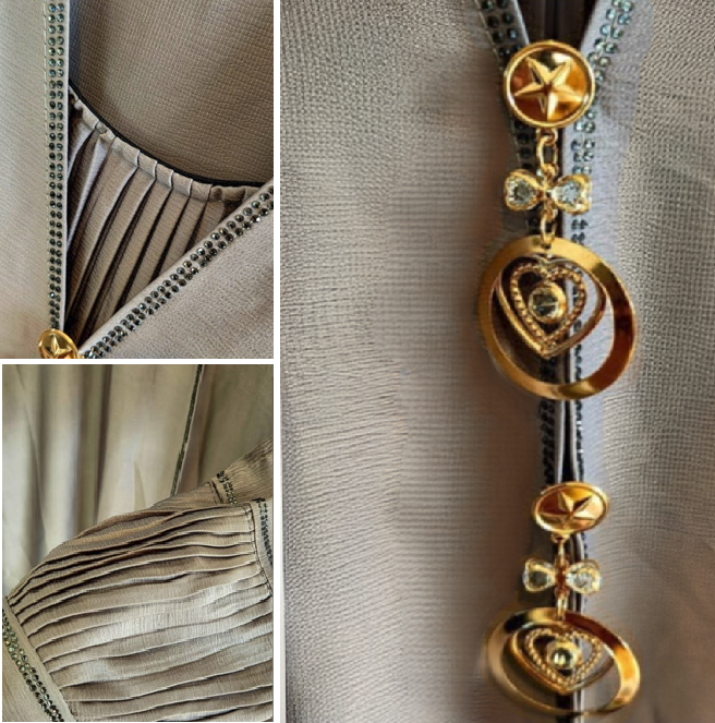 Elegant Grey Pleated Abaya