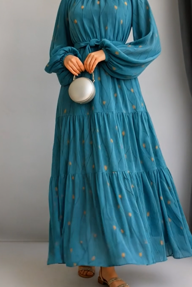 Elegant Teal Green Maxi Dress