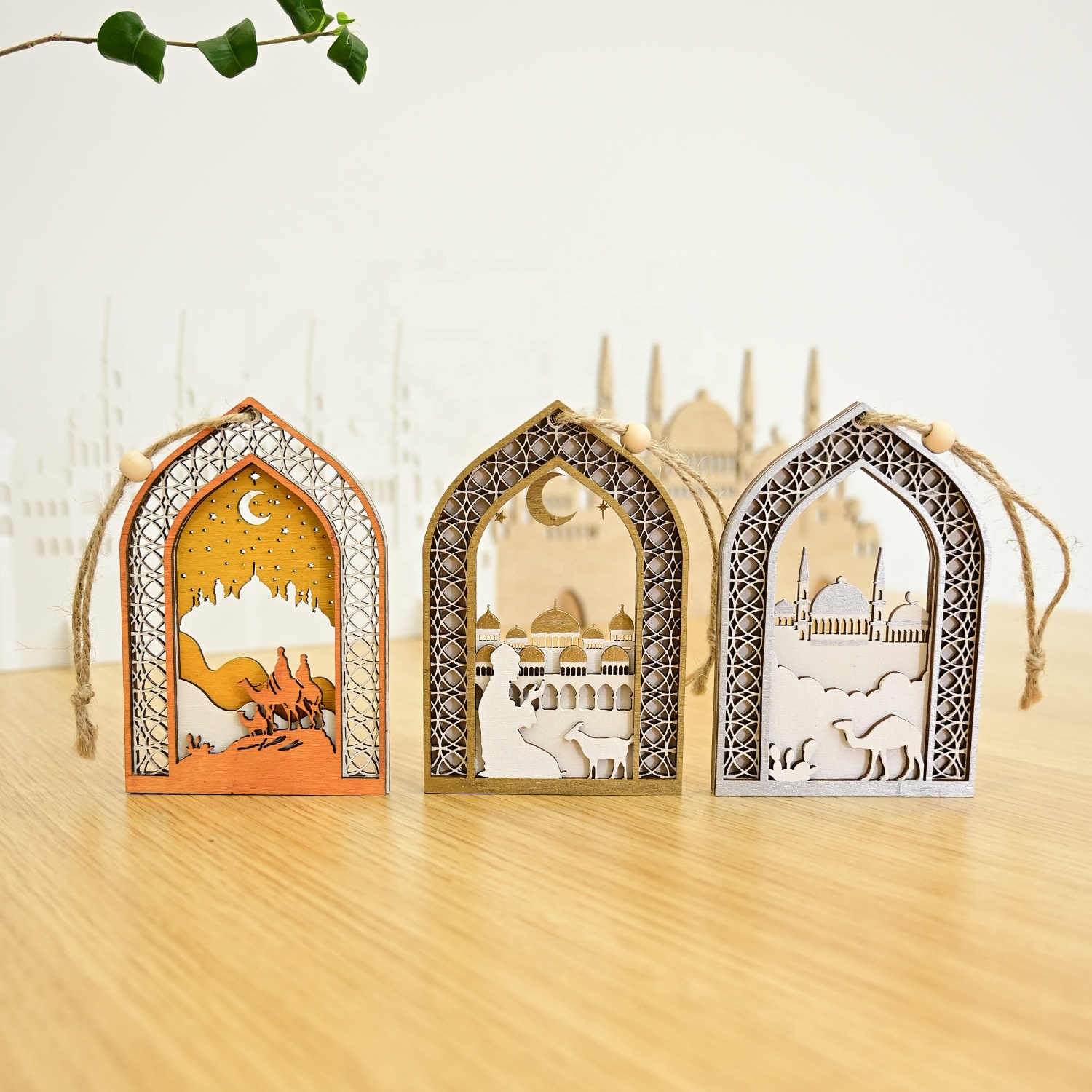 Handcrafted Islamic Wood Art Ornament