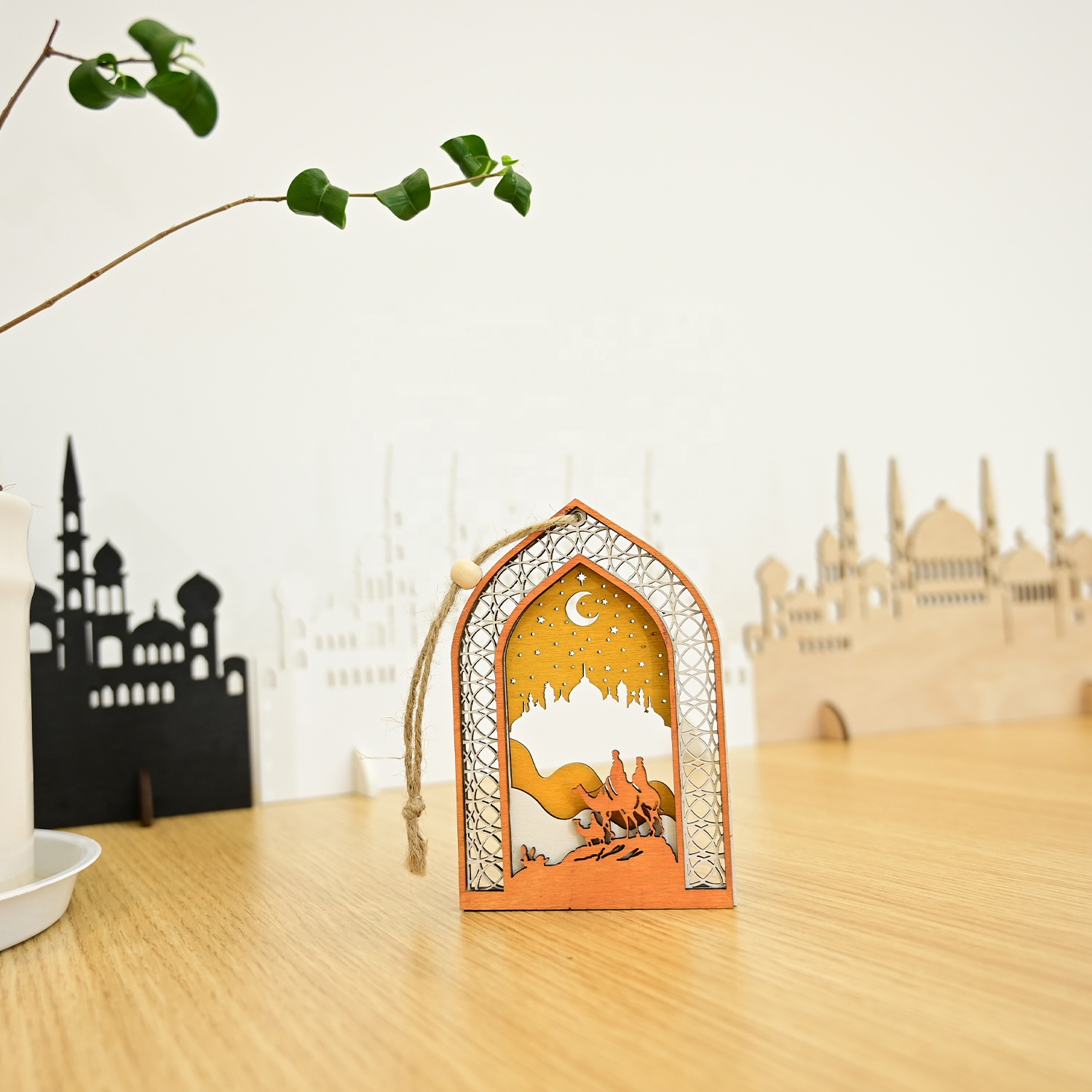 Handcrafted Islamic Wood Art Ornament