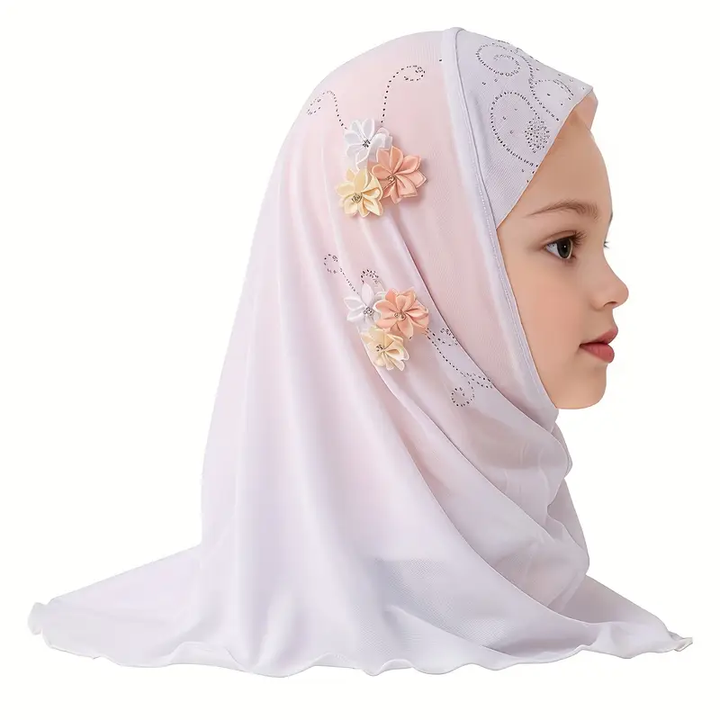 Hijab - Floral Embellished Hijabs for Girls