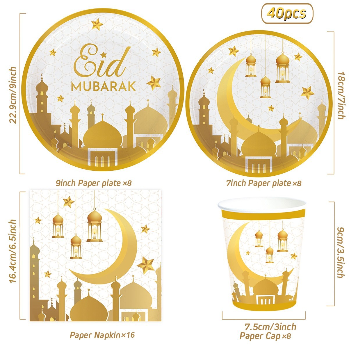 Eid Mubarak Party Tableware Set