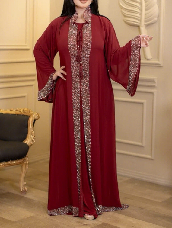 Elegant Dubai Rhinestone Abaya