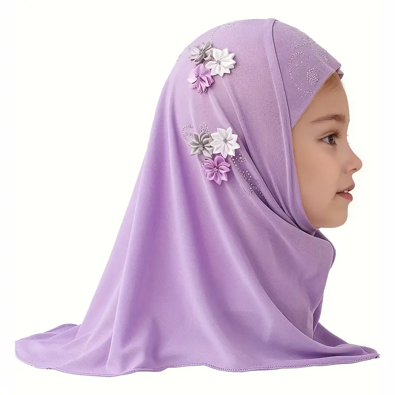 Hijab - Floral Embellished Hijabs for Girls