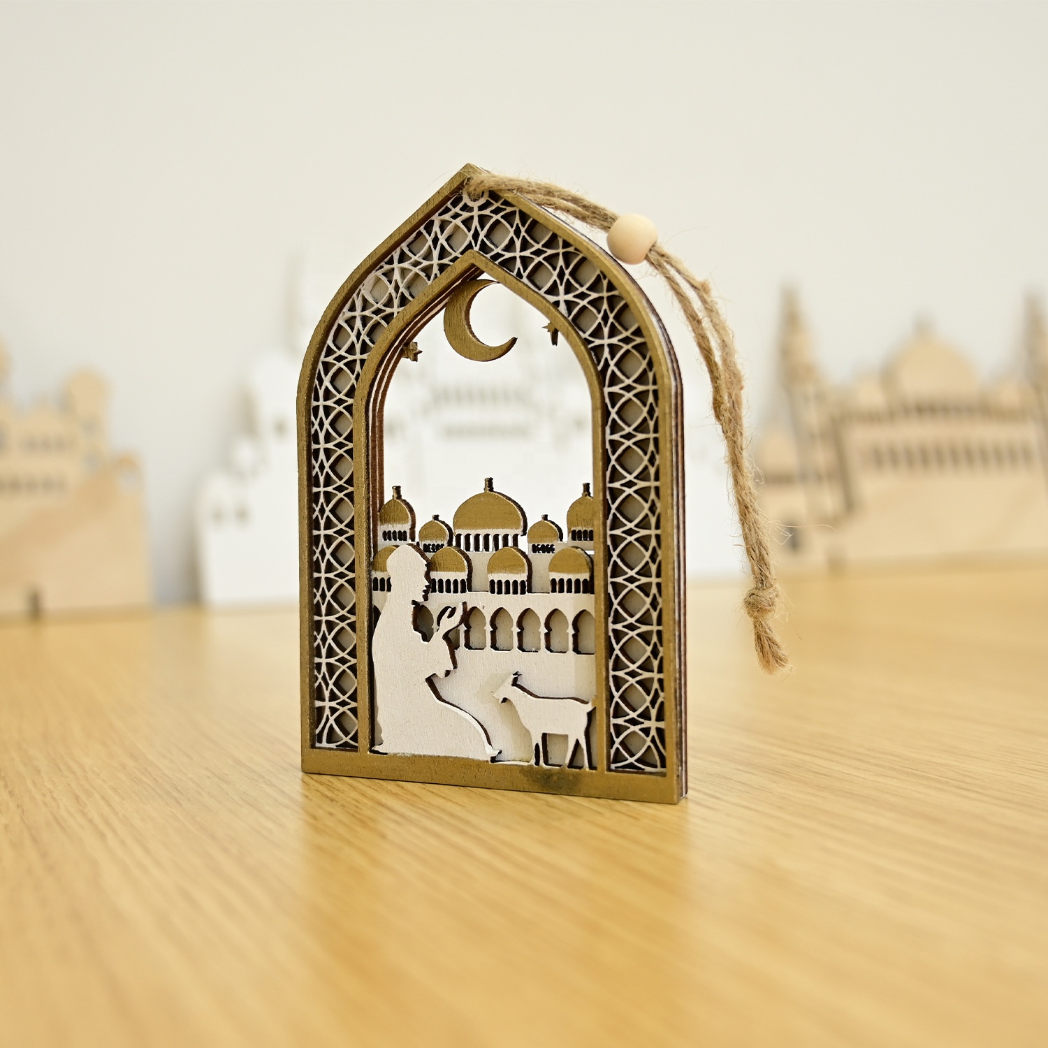 Handcrafted Islamic Wood Art Ornament