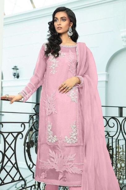 Designer Pink Embroidered Dress
