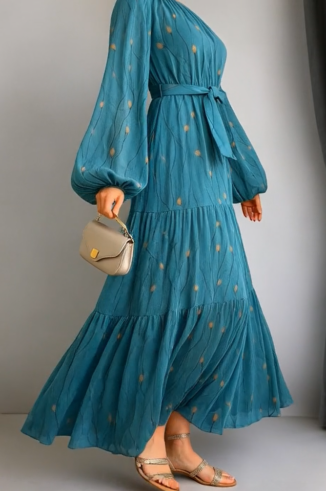 Elegant Teal Green Maxi Dress