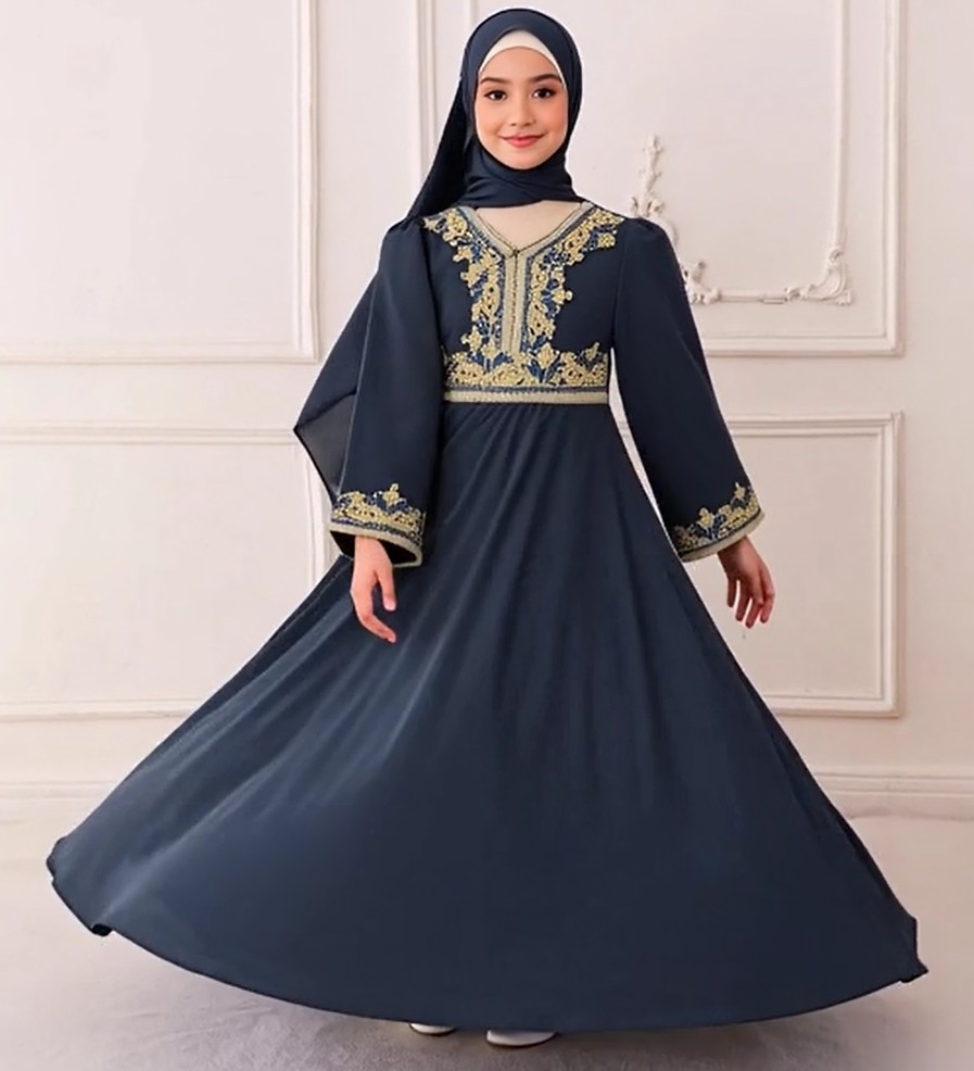 Elegant Navy Blue Princess Dress