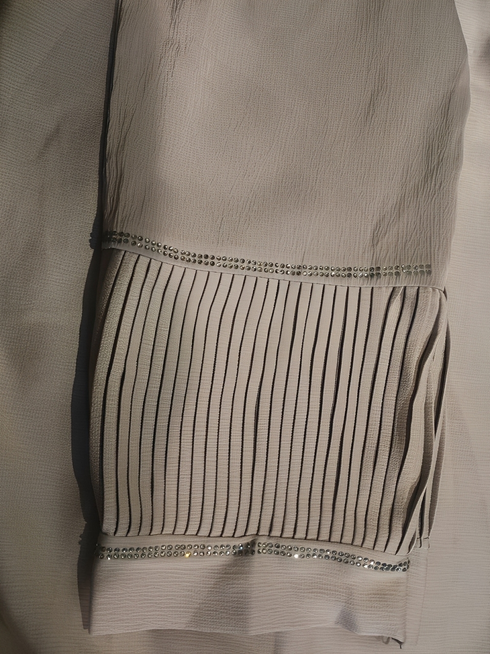 Elegant Grey Pleated Abaya