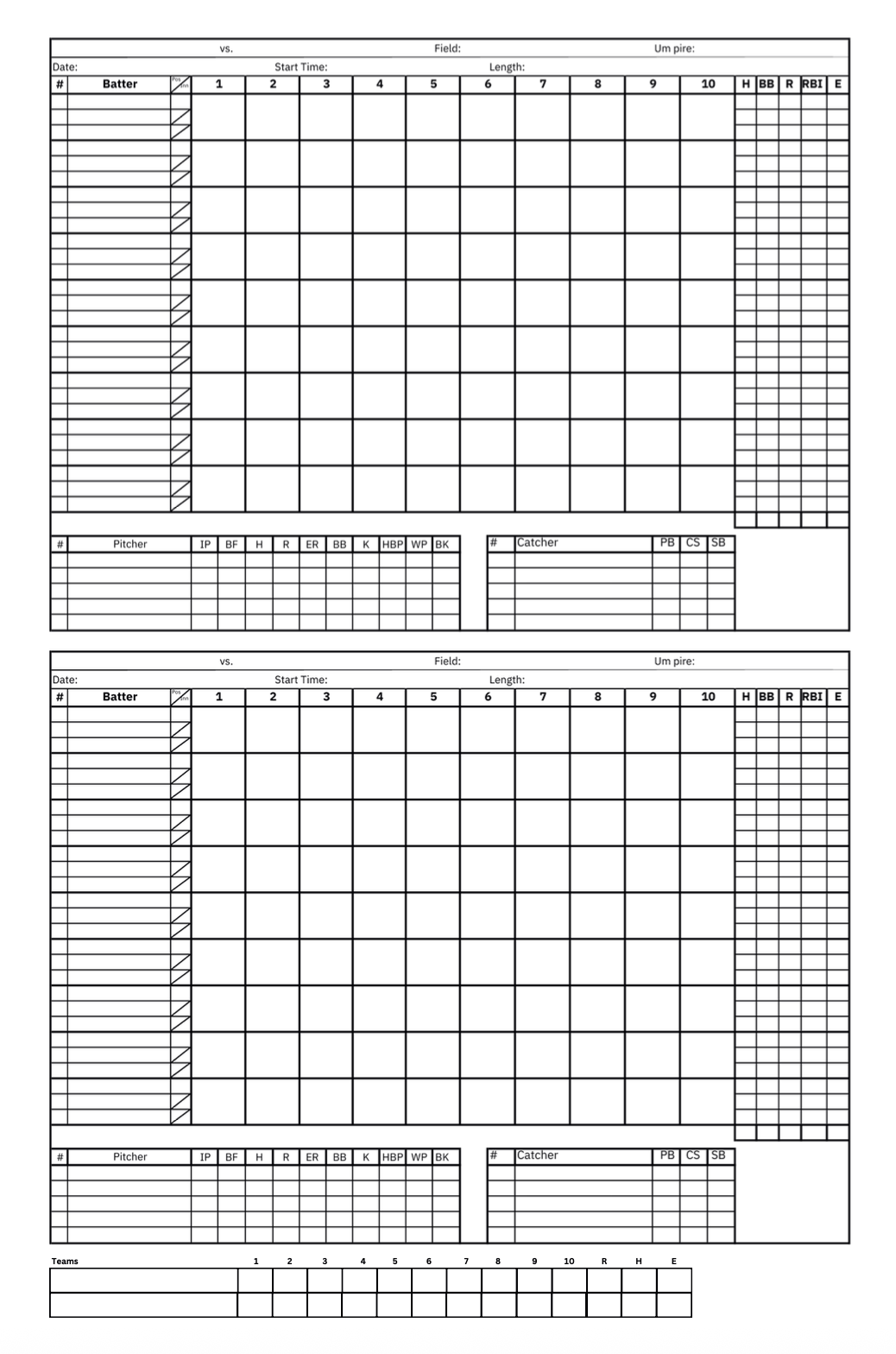 Baseball Scorecard