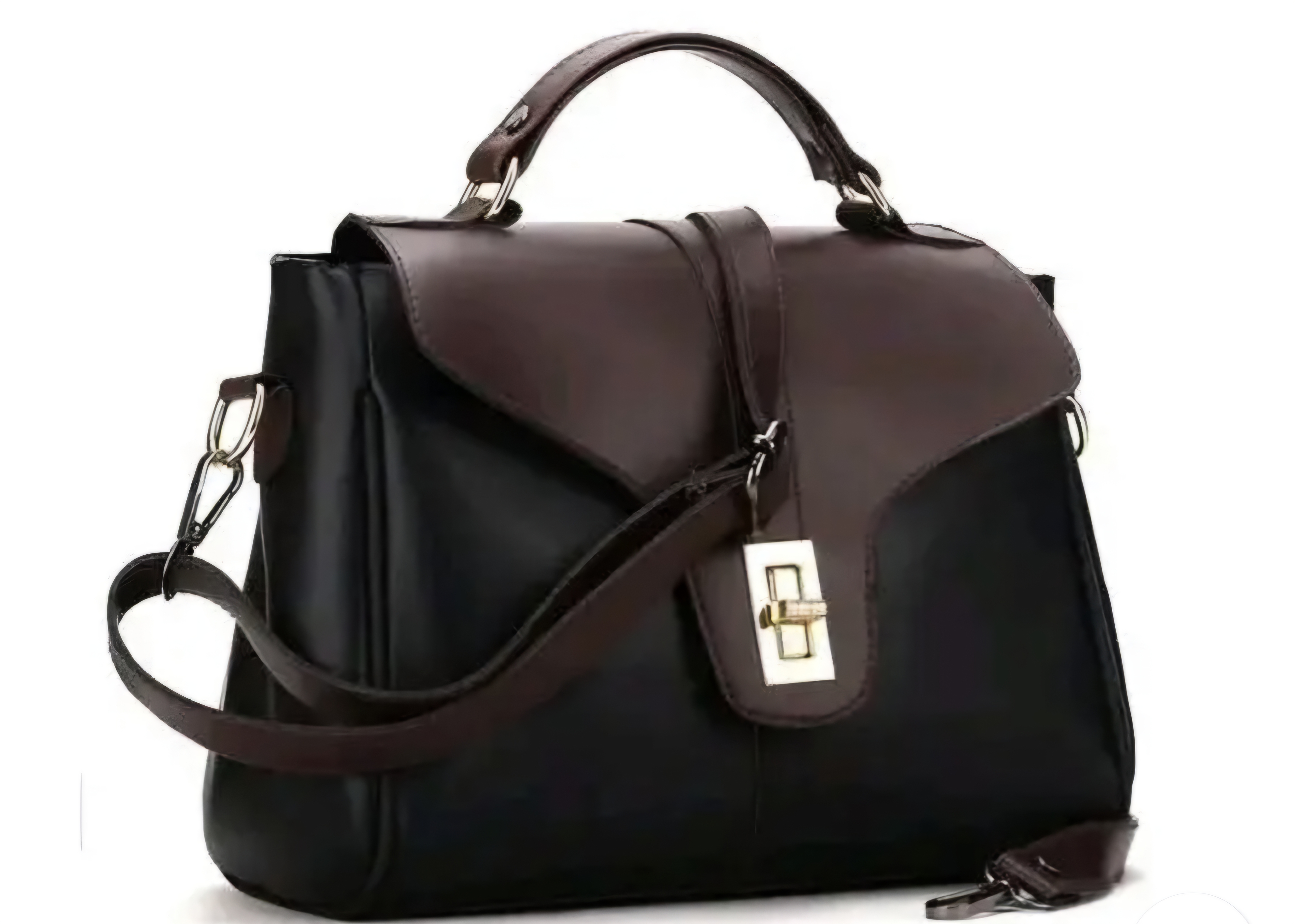 Elegant Two-Tone Leather Handbag