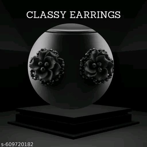 Elegant Black Beaded Necklace and earrings Set