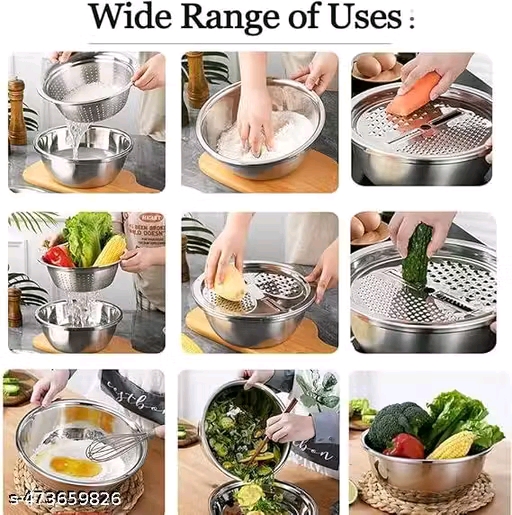 Stainless Steel Multi-Purpose Kitchen Bowl Set