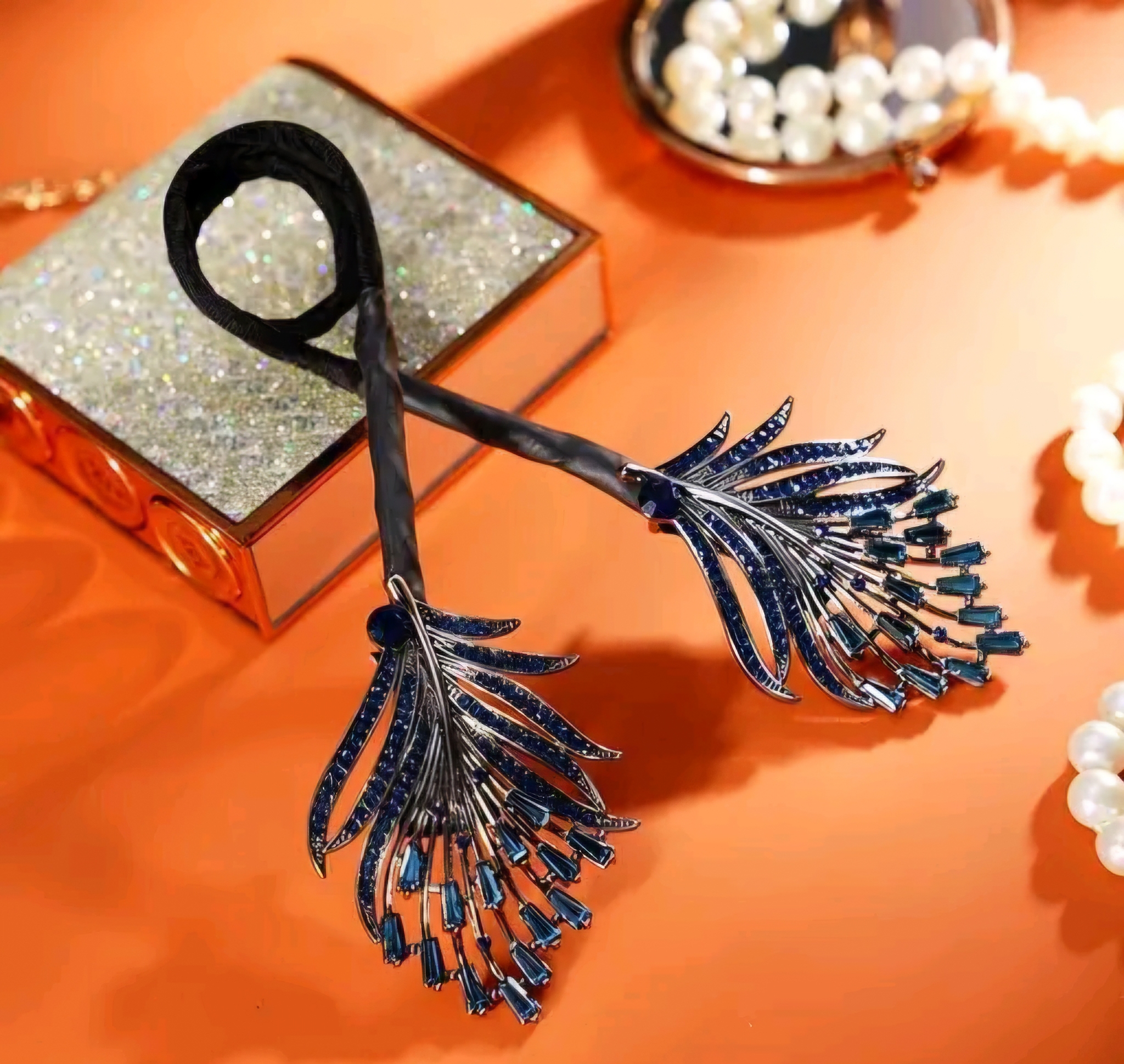 Luxury Blue Crystal Hair buns