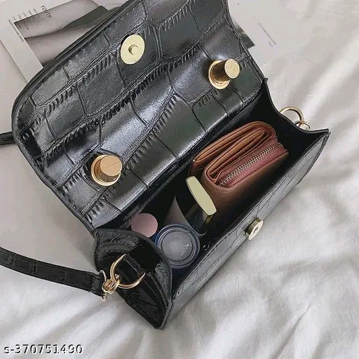 White Crocodile-Pattern Handbag