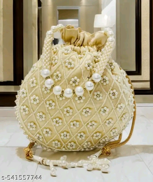 Embroidered Pearl Potli Bag