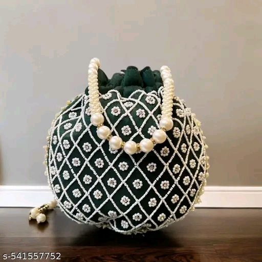 Embroidered Pearl Potli Bag
