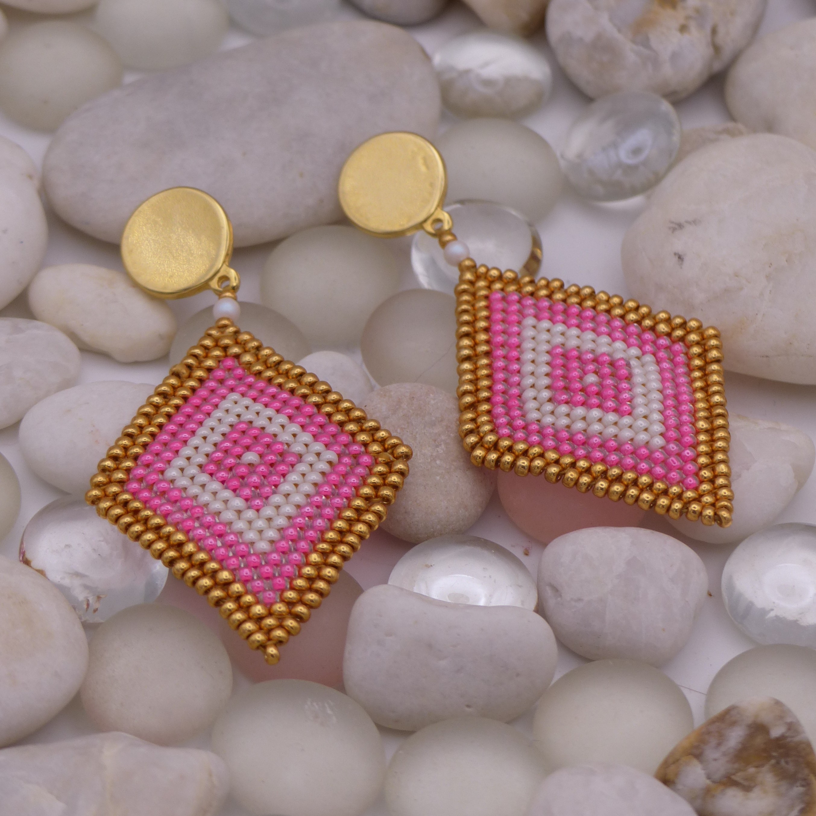 Boucles d'oreille Pipady Couleur - Tons roses