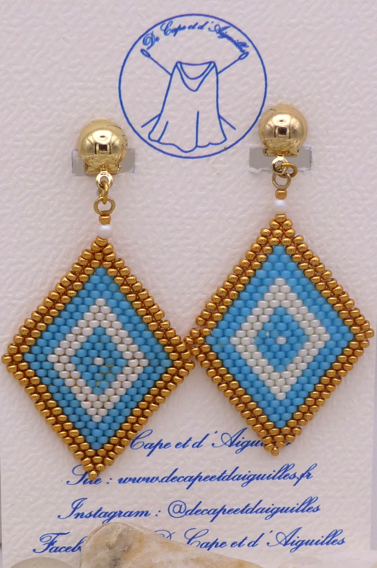 Boucles d'oreille Pipady Couleur - Tons bleus