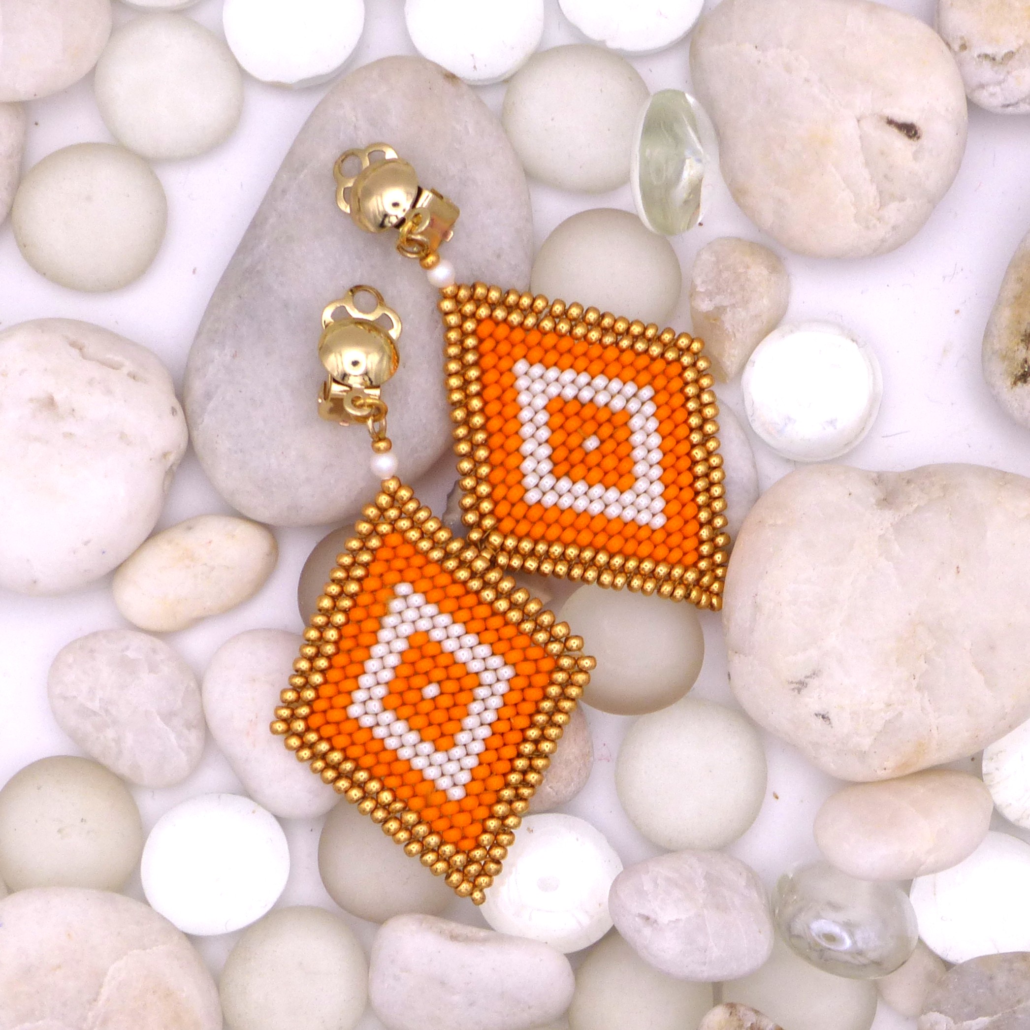 Boucles d'oreille Pipady Couleurs - Tons rouges et oranges