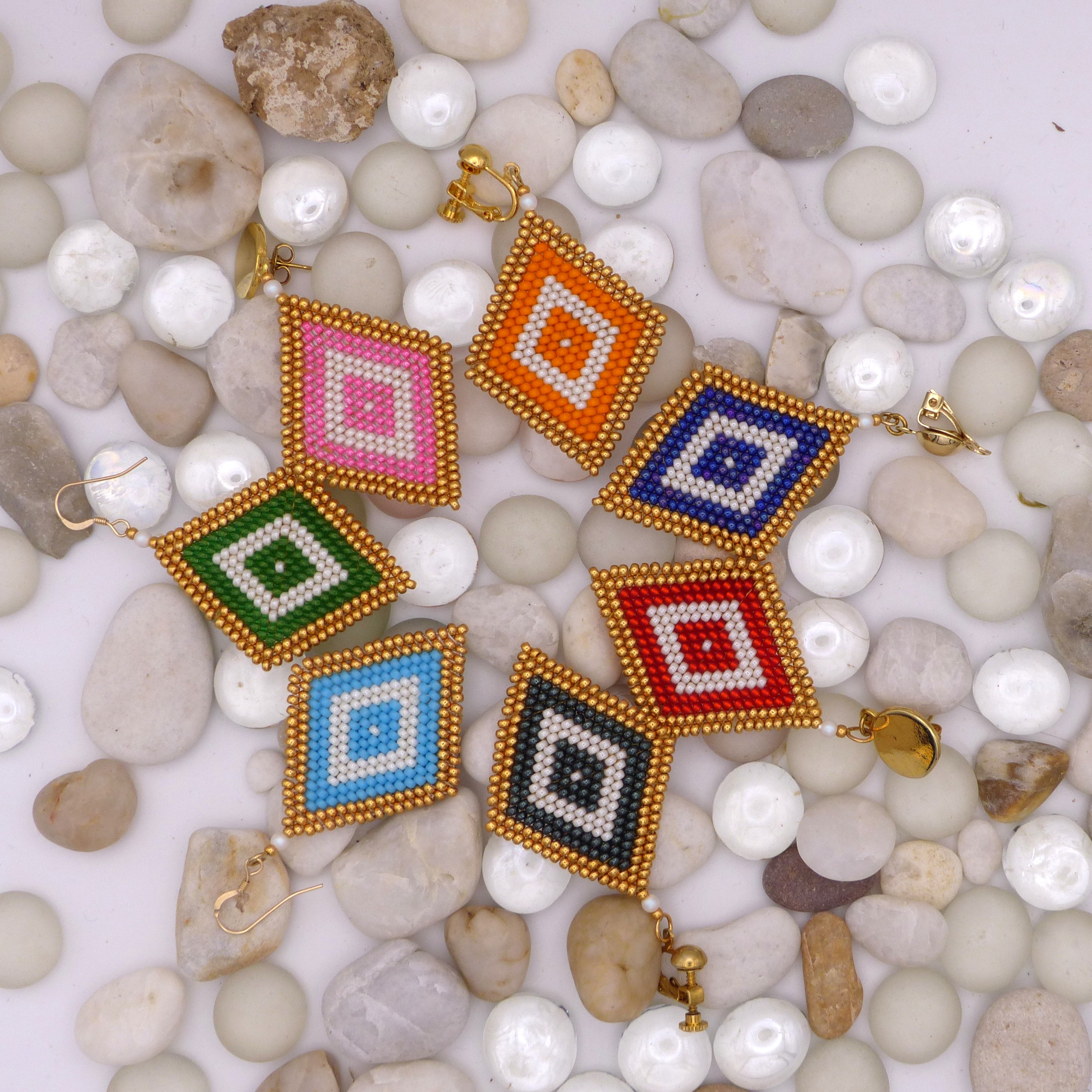 Boucles d'oreille Pipady Couleurs - Tons rouges et oranges