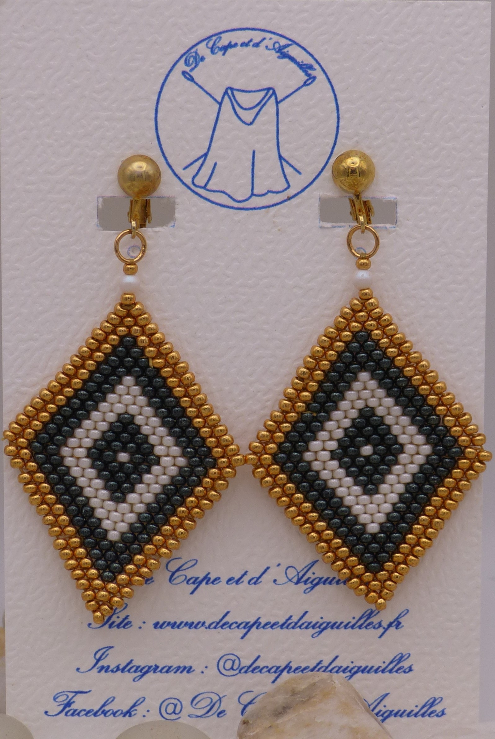 Boucles d'oreille Pipady Couleur - Tons verts et bruns