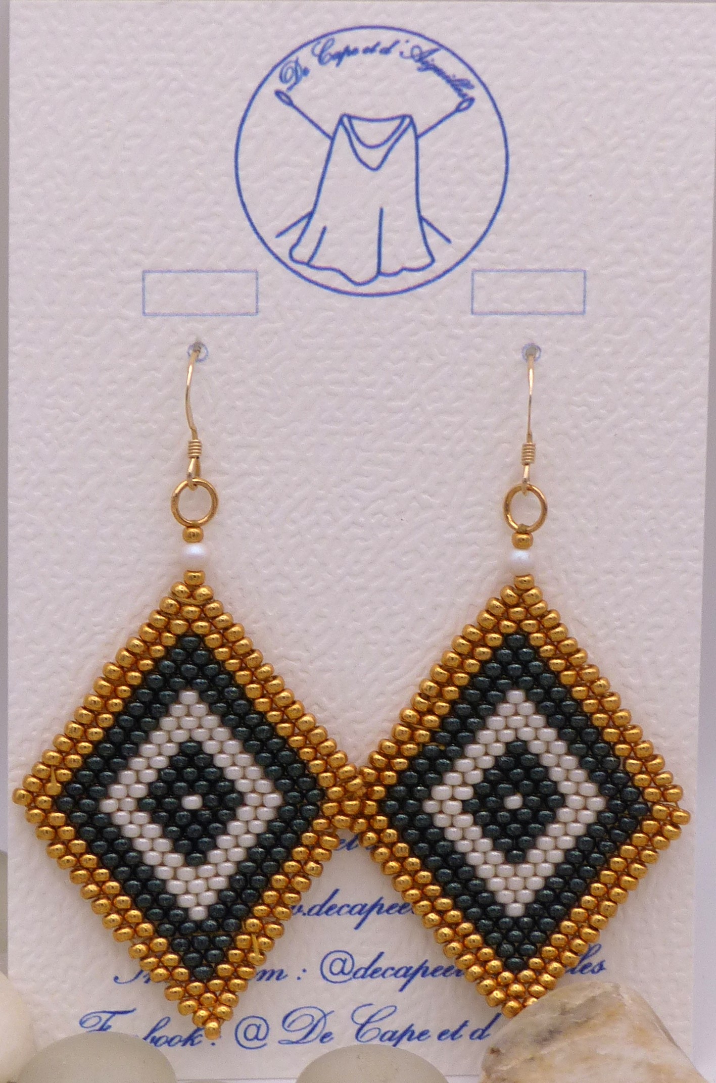 Boucles d'oreille Pipady Couleur - Tons verts et bruns