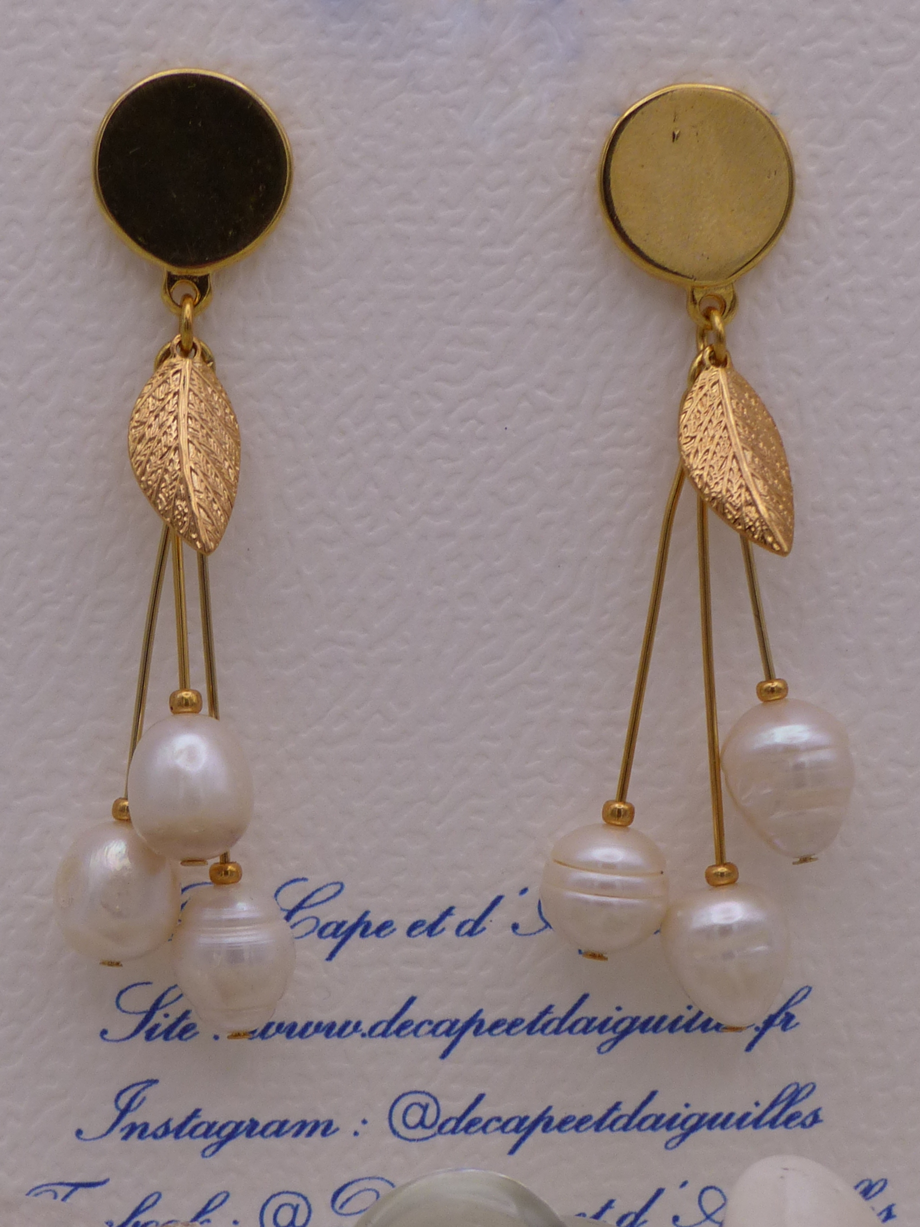Boucles d'oreille La Mitre - Grandes Perles