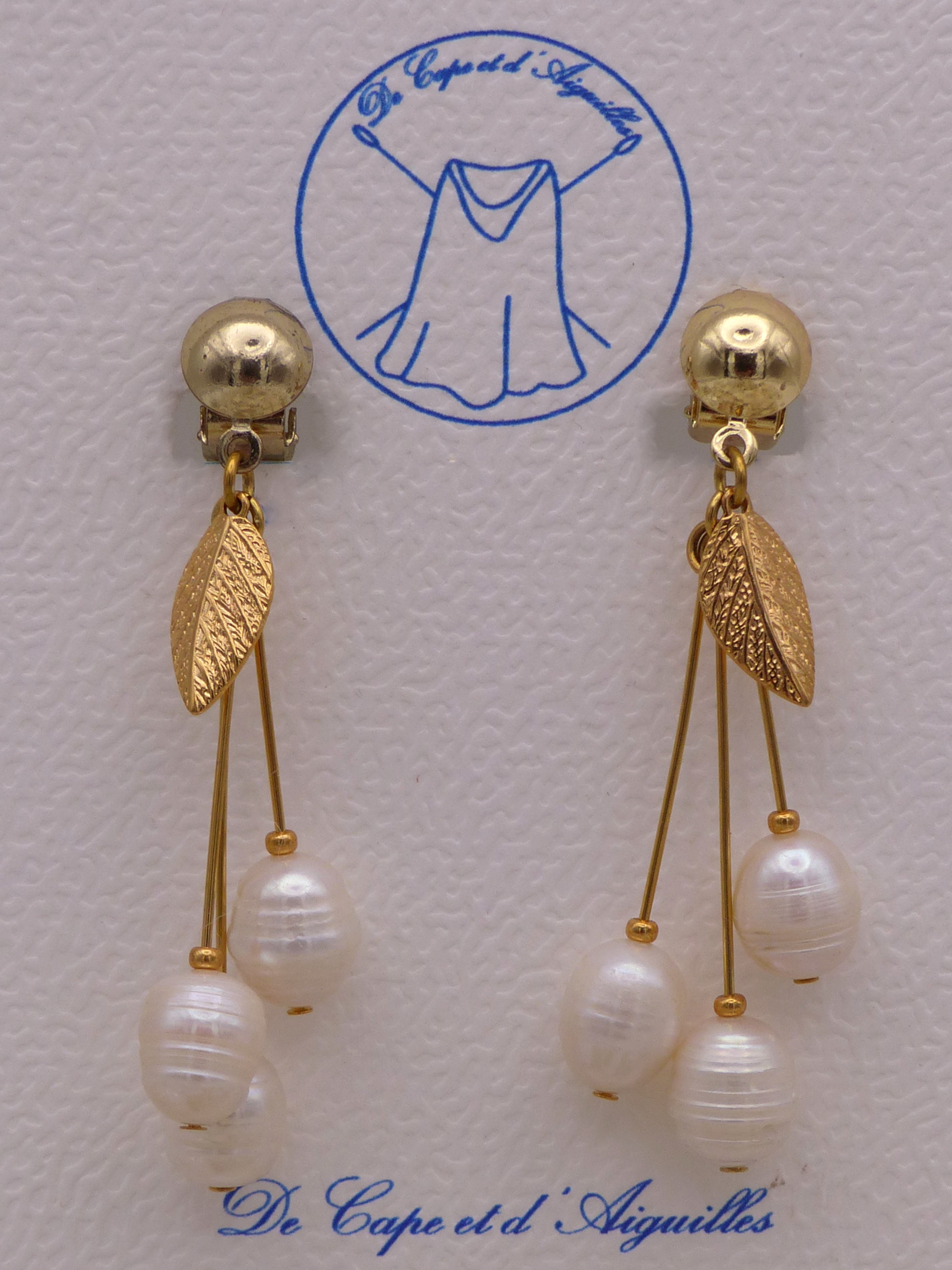 Boucles d'oreille La Mitre - Grandes Perles