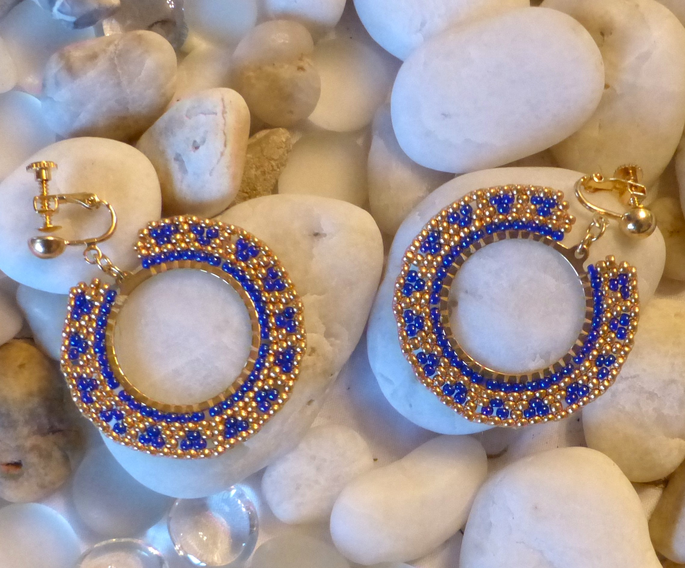 Boucles d'oreille Soleil Bord doré