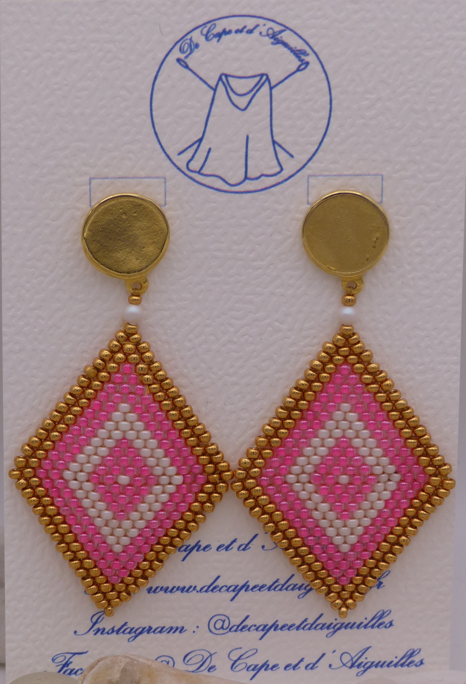 Boucles d'oreille Pipady Couleur - Tons roses