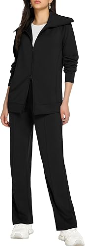 Casly Lamiit Lounge Sets for Women 2025 Sweatsuit Long Sleeve Zip Up Travel Outfit Wide Leg Sweatpant Tracksuit