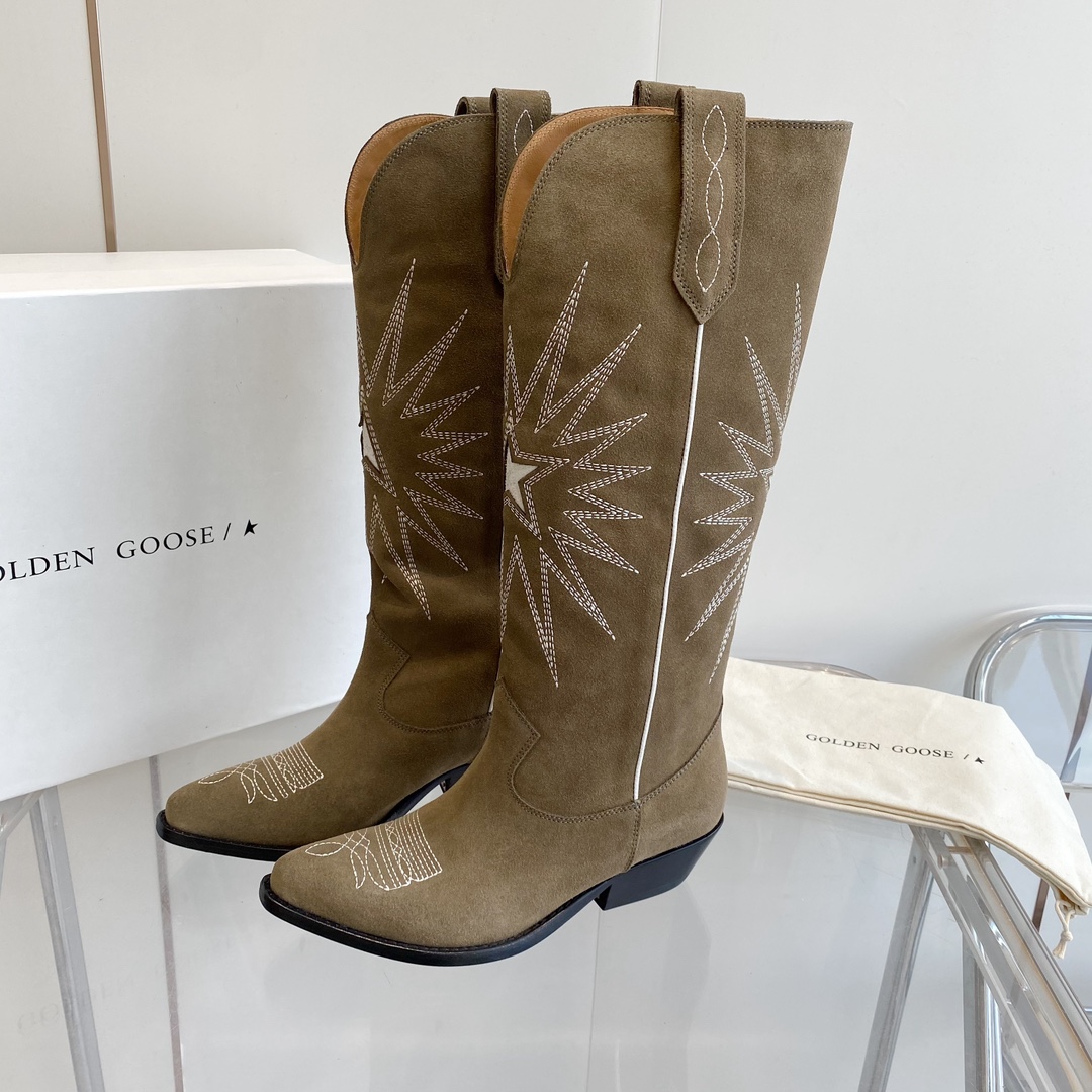 Brown Suede Cowboy Boots