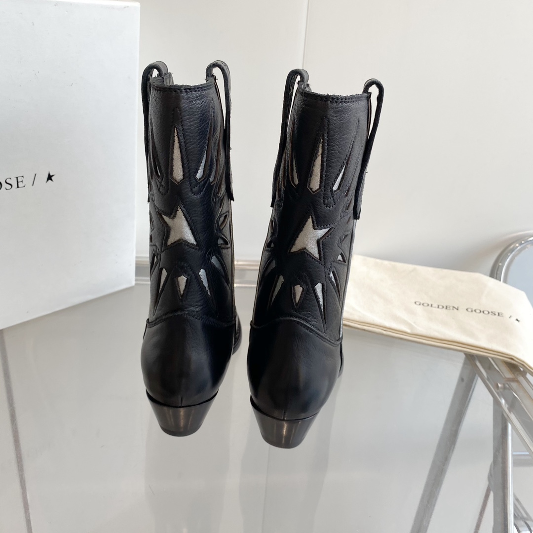 Black Leather Ankle Boots