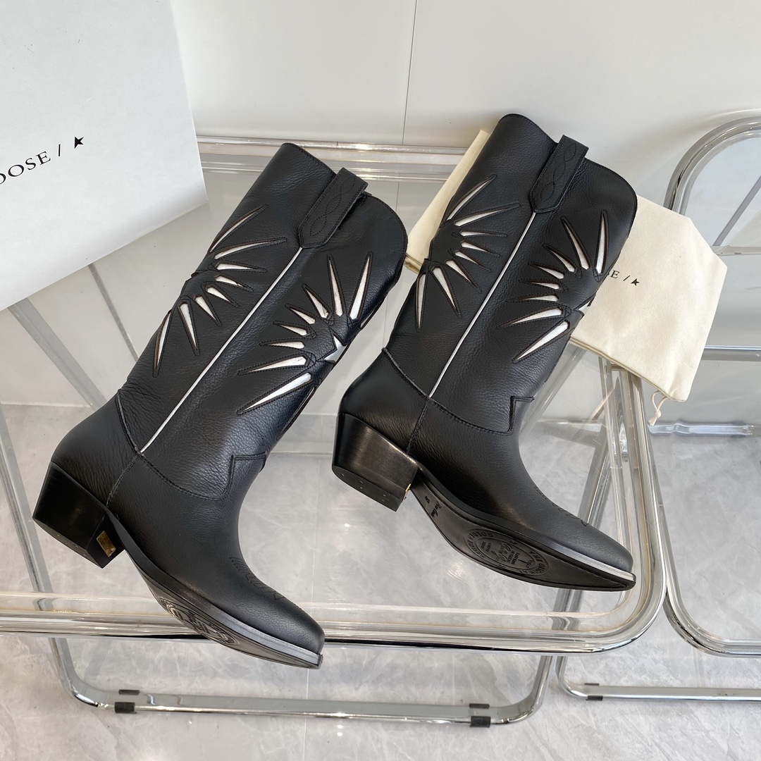  Black Cut-Out Star Boots