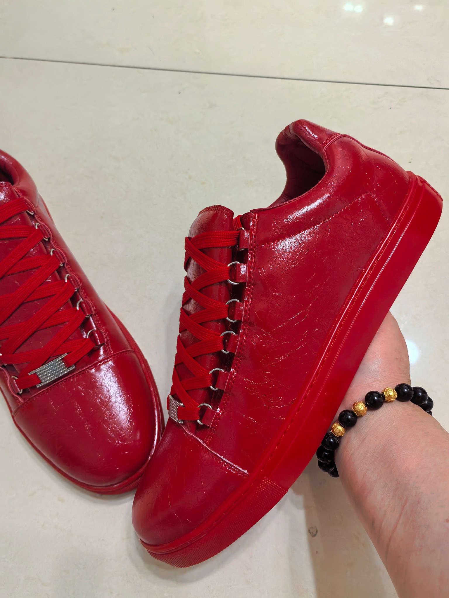 Black Leather Sneakers