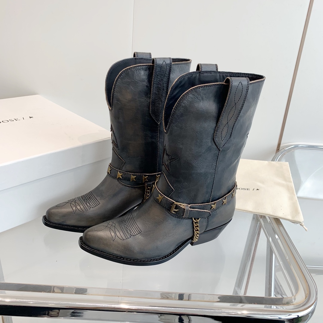 Western Style Leather Boots